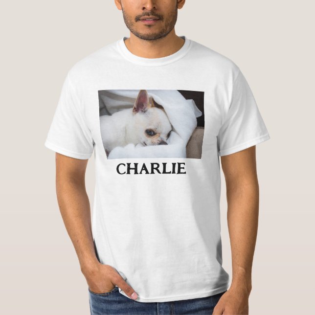 Your pet dog puppy custom photo chihuahua name T-Shirt (Front)