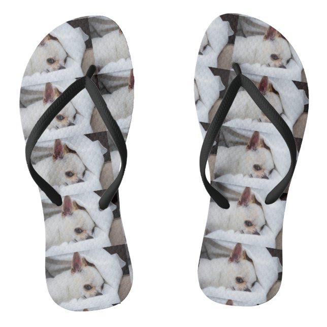 Your pet dog puppy custom photo chihuahua pattern jandals (Footbed)