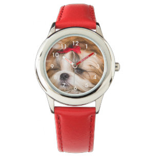 Your pet dog puppy photo clock face watch