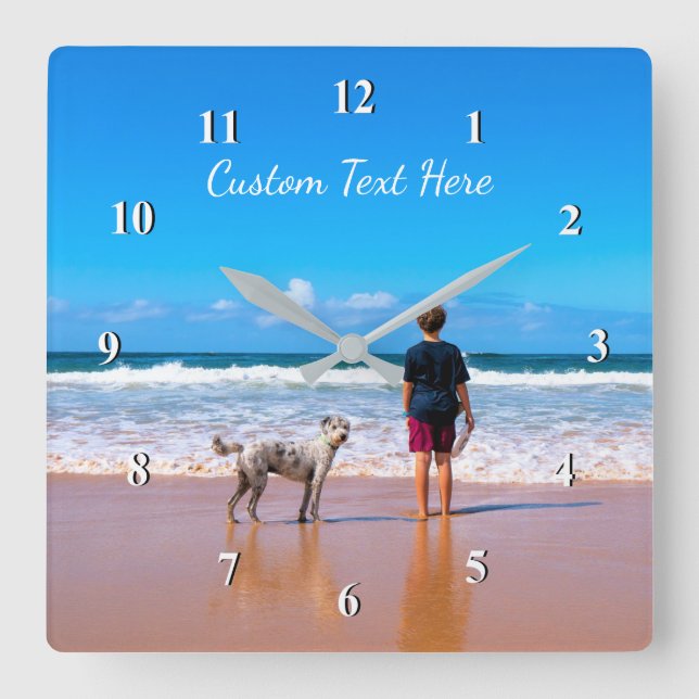Your Pet Photo Clock with Custom Text (Front)