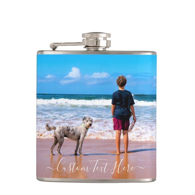 Your Pet Photo Flask with Custom Text (Front)