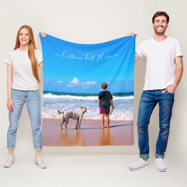 Your Pet Photo Fleece Blanket Custom Text (In Situ)