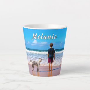 Your Pet Photo Latte Mug with Custom Name