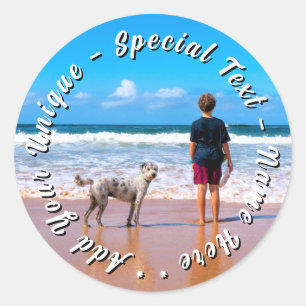 Your Pet Photo Stickers Personalized Text