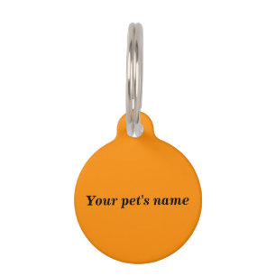 Your Pet’s Name on Orange Round Pet Tag