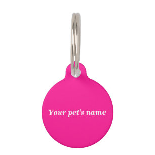 Your Pet’s Name on Pink Round Pet Tag