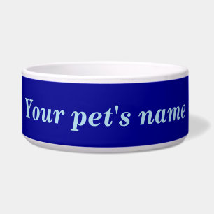 Your Pet’s Name With Blue Background on Pet Bowl