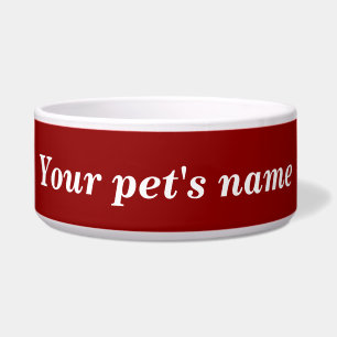 Your Pet’s Name With Red Background on Pet Bowl