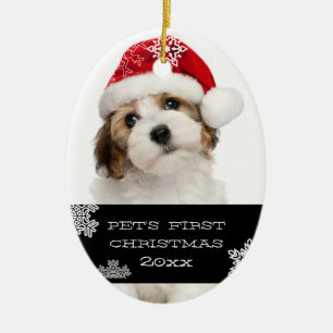 Your Pet's First Christmas Photo Ornament   Black
