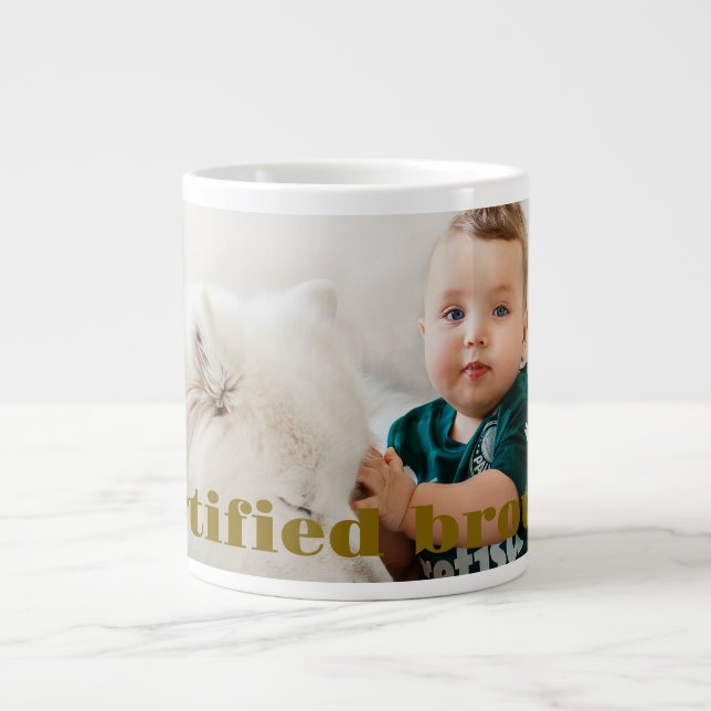 Your pets with baby photo  large coffee mug (Front)