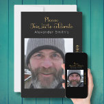 Your Photo 60th Birthday Black Gold Invitation<br><div class="desc">Celebrate a special milestone with this truly one-of-a-kind 60th birthday photo invitation. A black and gold design with a classic font creates an elegant invitation that is perfect for a special event. You can also download the invitation to print and share, making it easy to get the word out about...</div>