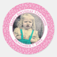 Your Photo 80th Random Number Pattern| Pink/White