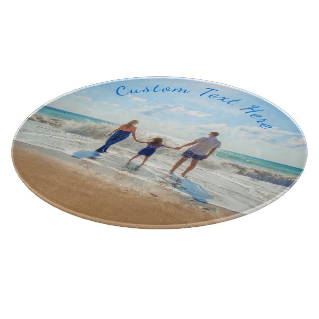 Your Photo and Custom Text Cutting Board (Corner)