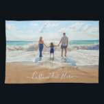 Your Photo and Custom Text Kitchen Towel<br><div class="desc">Custom Photo and Text Kitchen Towels - Unique Your Own Design -  Personalised Family / Friends or Personal Towels / Gift - Add Your Text and Photo - Resize and move elements with Customisation tool ! Choose font / size / colour ! Good Luck - Be Happy :)</div>