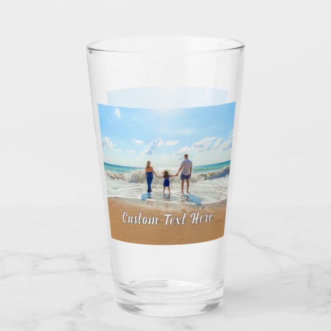 Your Photo and Custom Text Personalised Glass (Front)