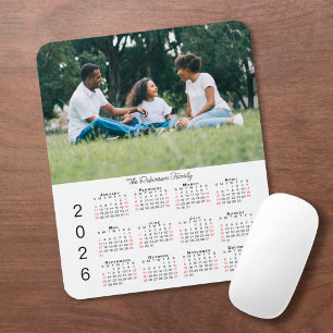 Your Photo and Name 2026 Calendar Mouse Pad