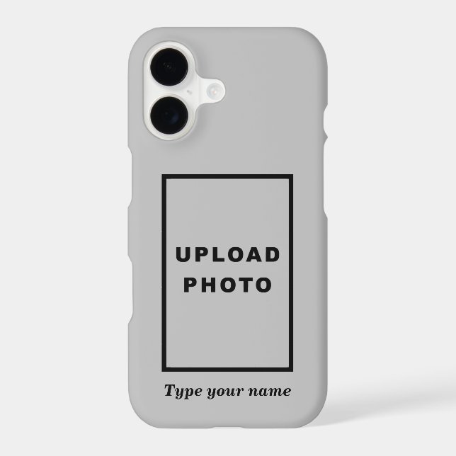 Your Photo and Name on Grey Background (Back)