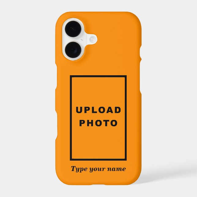 Your Photo and Name on Orange Colour Background (Back)