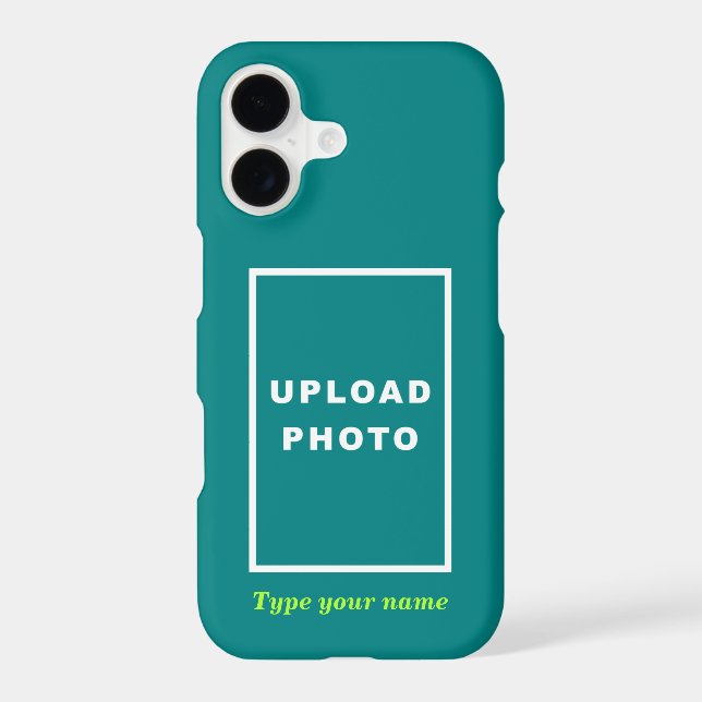 Your Photo and Name on Teal Background (Back)