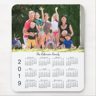 Your Photo and Name Personalised 2019 Calendar Mouse Pad