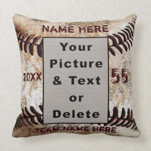 Your Photo and Personalised Baseball Throw Pillow
