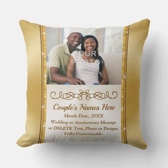 Your Photo and Personalised Pillow Wedding Gift (Front)