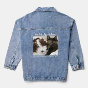 YOUR PHOTO and TEXT, Blue Denim Jacket