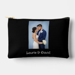 Your Photo and Text on Black Personalised Accessory Pouch