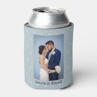 Your Photo and Text Polka Dots Personalised    Can Cooler