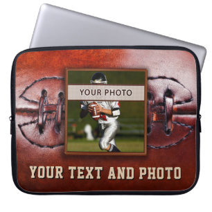 Your PHOTO and TEXT Vintage Football Case, Laptop Sleeve