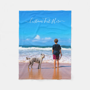 Your Photo Baby Fleece Blanket Custom Text Name