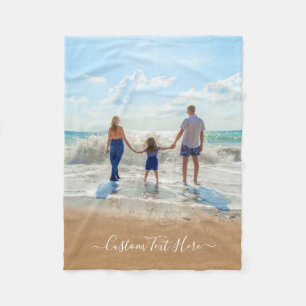 Your Photo Baby Fleece Blanket with Custom Text