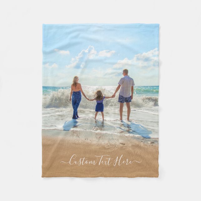 Your Photo Baby Fleece Blanket with Custom Text (Front)