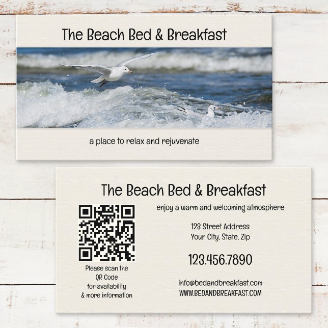 Your Photo Bed and Breakfast Beach Business Card (Creator Uploaded)