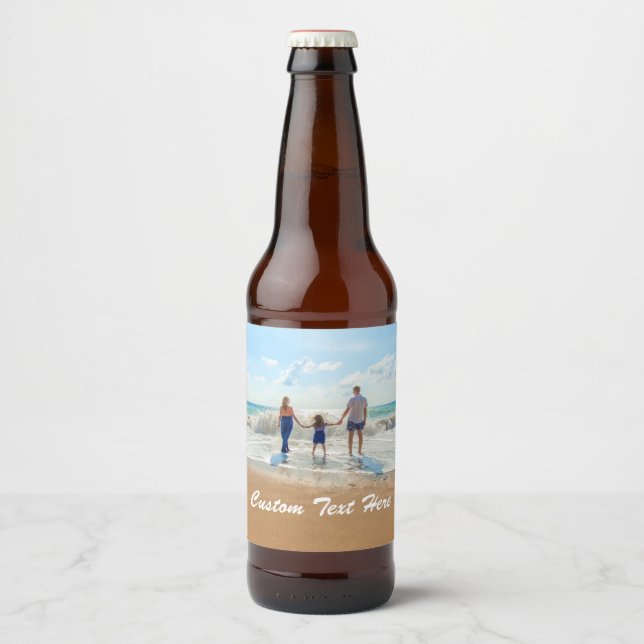 Your Photo Beer Bottle Labels with Custom Text (Front)