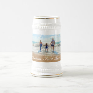 Your Photo Beer Stein Gift with Custom Text Name