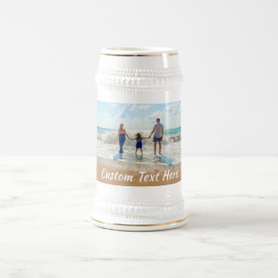 Your Photo Beer Stein Gift with Custom Text Name