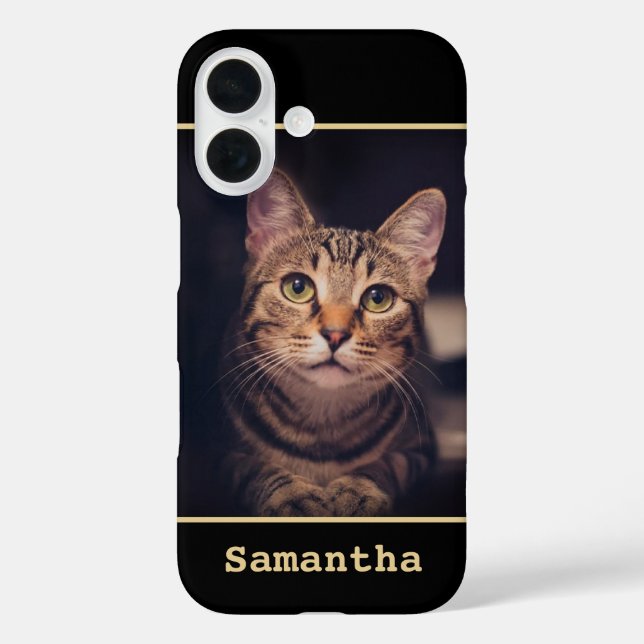 Your Photo Black and Gold LOVE Modern Elegant Case-Mate iPhone Case (Back)