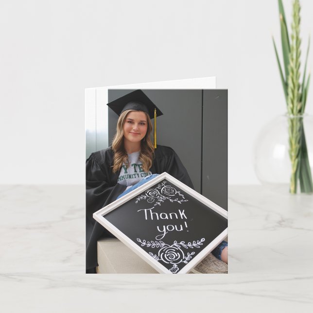 Your Photo Blank Budget Graduation Thank You Card (Creator Uploaded)