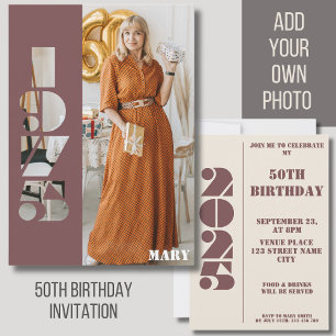 Your photo born 1975 50th birthday Invitation
