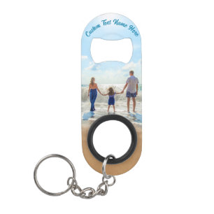 Your Photo Bottle Opener Keychain with Custom Text