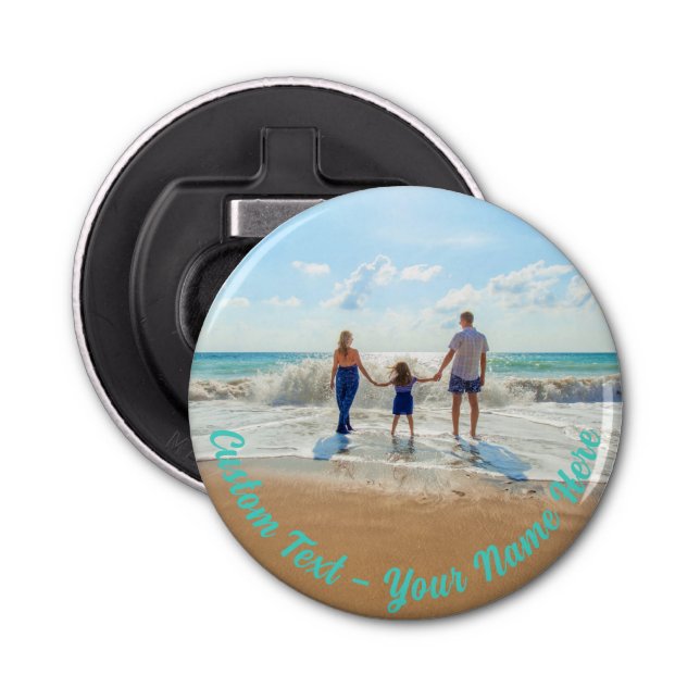 Your Photo Bottle Opener with Custom Text (Front)