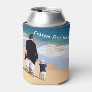 Your Photo Can Cooler with Custom Text