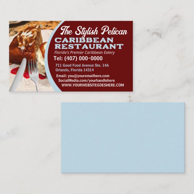 Your Photo Chef Cook Restaurant Catering Services Business Card (Front/Back)