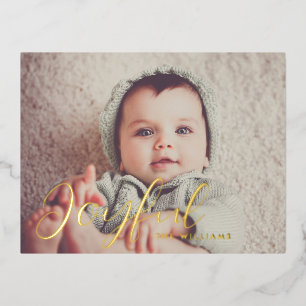 Your photo Christmas Card Joyful Foil