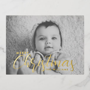 Your photo Christmas Card Merry Christmas Foil