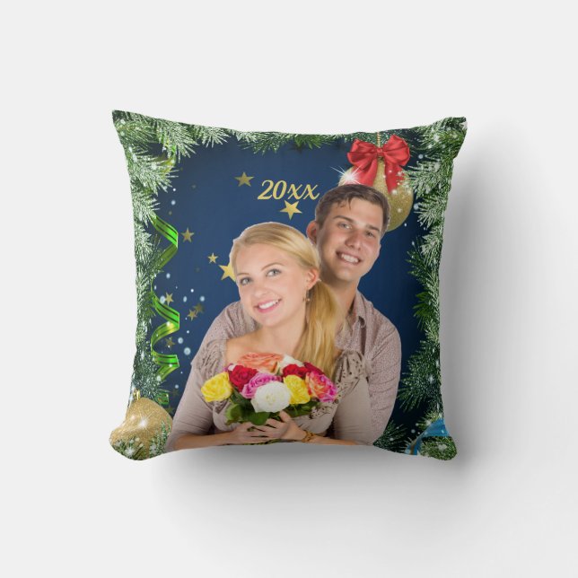 Your Photo Christmas Personalised Ceramic Ornament Cushion (Front)