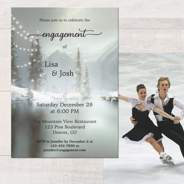 Your Photo Christmas Winter Engagement Invitation (Creator Uploaded)