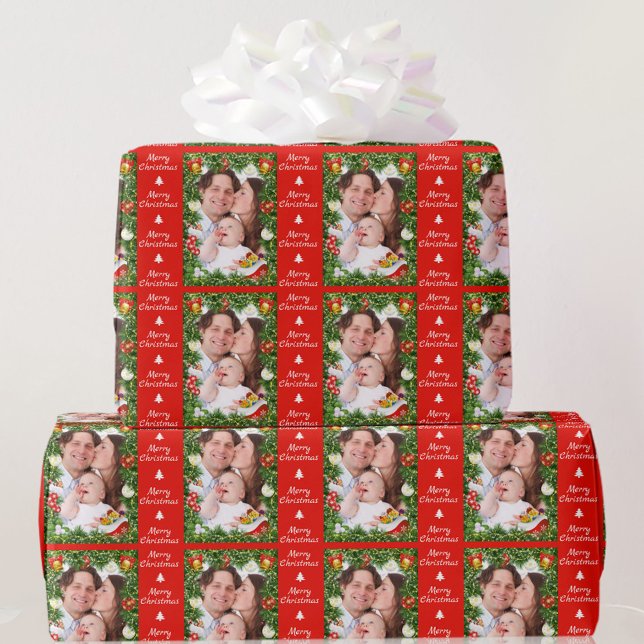 Your Photo Christmas Wrapping Paper Family Baby (Creator Uploaded)