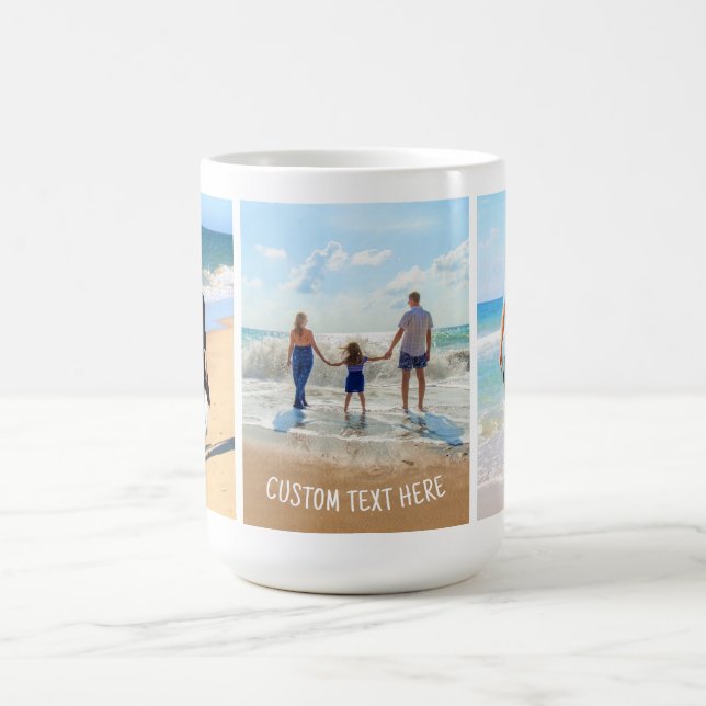 Your Photo Collage and Custom Text Coffee Mug (Center)
